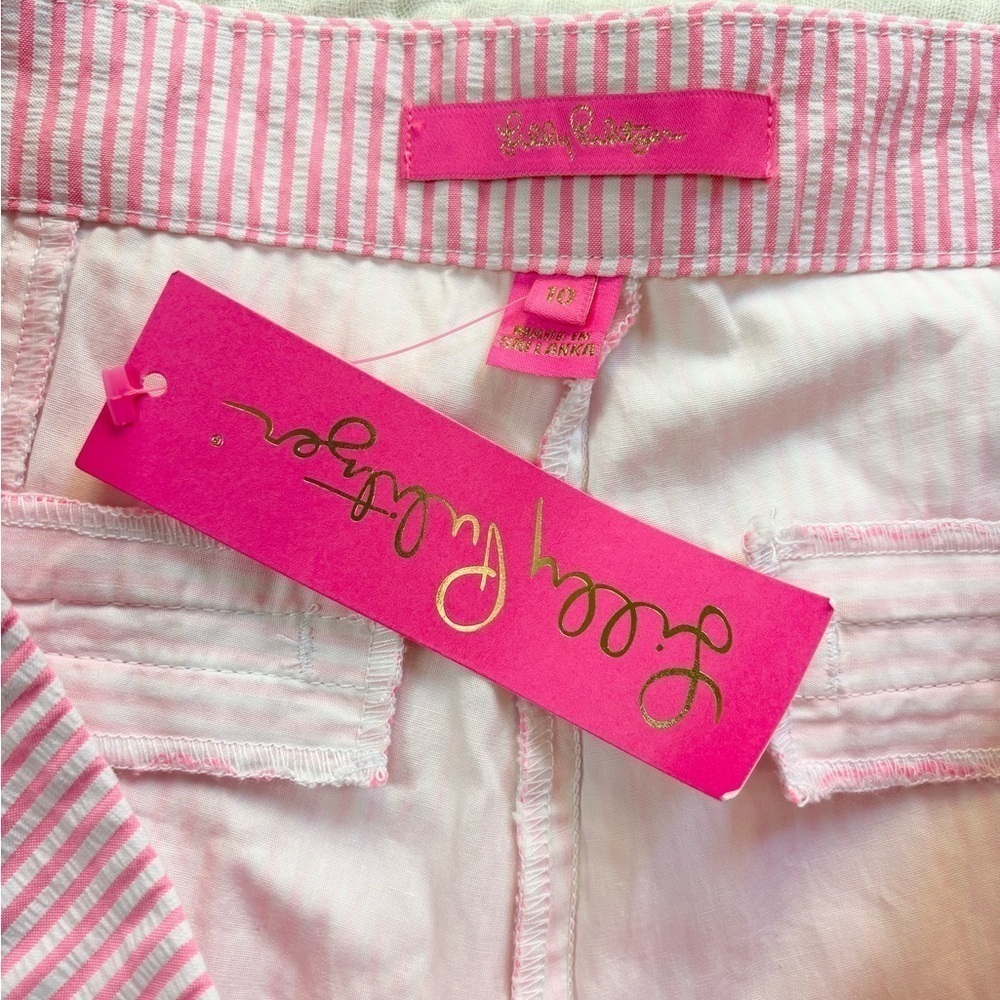 Lilly Pulitzer Pink Seersucker Shorts - Picture 3 of 10